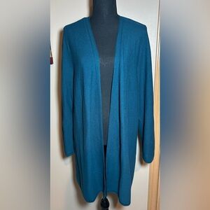 J. Jill Wearever Collection Teal Open Front Women's Sweater/Cardigan in 2X